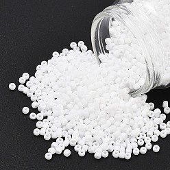 (41F) Opaque Frost White Тохо 8/0 круглые бусины, японский бисер, (41 f) непрозрачный морозный белый, 3 мм, отверстие : 1 мм, Около 1110 шт / 50 г