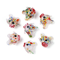 Белый Дым Бусы лэмпворк ручной работы, рыба, серый, 17.5~21.5x16.5~19.5x10.5~13 мм, отверстие : 1.2~2 мм, около 20 шт / нитка, 11.81~12.01 дюйм (30~30.5 см)