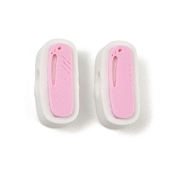 Letter I Cuentas de plástico europeo, abalorios de grande agujero, rosa, letra i, 17.5~18x8~20x8 mm, agujero: 4.5 mm