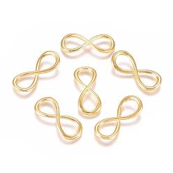 Золотой Коннекторы тибетского стиля, без кадмия и без свинца, бесконечность, золотые, 31x13x2 мм, отверстие : 11x8 мм