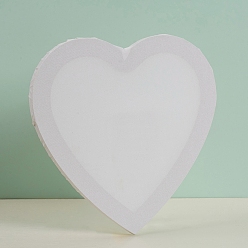 White Blank Canvas Wood Primed Framed, Stretch Panel Board, for Painting Drawing, Heart, White, 30x30x1.6cm