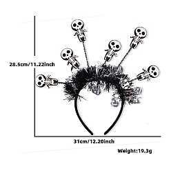 Skeleton Хэллоуин тема блестящий пластиковый ободок для волос, для украшения вечеринок, скелет, 285x310 мм