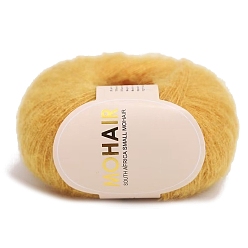 Золотистый Шерстяная пряжа для вязания мягкая мохеровая вязка длинная шерстяная пряжа шарф своими руками нитки для вязания крючком принадлежности, золотые, 0.9 мм