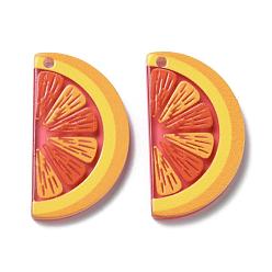 Индийский Красный Полупрозрачные акриловые подвески, 3 d распечатано, оранжевые, Индийская красная, 38x21.5x3 мм, отверстие : 2 мм