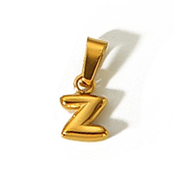 Letter Z Амулеты из нержавеющей стали, золотые, буквенное очарование с инициалами, Письмо Z, 10x6 мм