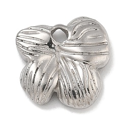 Нержавеющая Сталь Цвет Антикоррозийные 304 подвески из нержавеющей стали, цветочный шарм, цвет нержавеющей стали, 13.5x13x3 мм, отверстие : 1.8 мм
