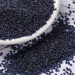 (RR358) Ruby Lined Capri Blue Luster Миюки круглые бусины рокайль, японский бисер, (rr 358) рубиновая подкладка, капри, синий глянец, 15/0, 1.5 мм, Отверстие : 0.7 мм , около 27777 шт / 50 г