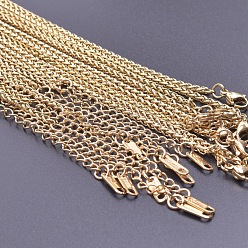 Настоящее золото 18K 2.5мм 304 ожерелья из нержавеющей стали с цепочкой из пшеницы, реальный 18 k позолоченный, 15.94 дюйм (40.5 см)