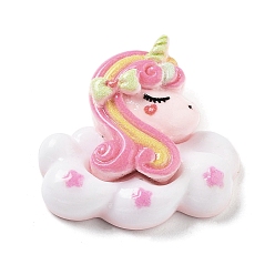 Cloud Непрозрачная смола и пластиковые кабошоны, единорог, облако, 26.5x27x10 мм