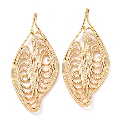 Настоящее золото 18K Латунные подвески, без кадмия, без никеля и без свинца, лист, реальный 18 k позолоченный, 28.5x13x1.5 мм, отверстие : 1.2 мм