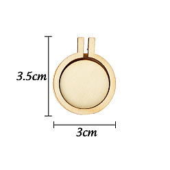 Плоский Круглый Деревянные пяльцы для вышивания крестиком, вышитая рамка дисплея, аксессуары для швейных инструментов, плоско-круглые, 35x30 мм