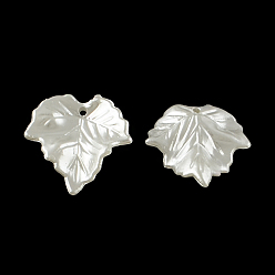 Creamy White Leaf ABS Plastic Imitation Pearl Pendants, Creamy White, 24.5x23.5x3mm, Hole: 1.5mm
