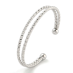 Нержавеющая Сталь Цвет Не тускнеющий текстурированный 304 браслет-манжета из нержавеющей стали для женщин, цвет нержавеющей стали, внутренний диаметр: 2-1/8x2-5/8 дюйм (5.3x6.7 см)