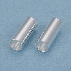 Посеребрённый Бисера латунной трубки, долговечный, трубка, 925 серебро покрытием, 13x5 мм, отверстие : 4 мм