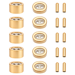 Золотой 10наборы 304 подвески-слайдеры из нержавеющей стали, прямоугольные, золотые, 5x8x6 мм