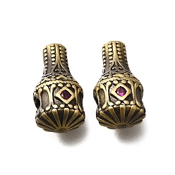 Античное Золото Латунные микро проложить кубического циркония бусы, без кадмия и без свинца, стойки покрытие, долговечный, бутылка, античное золото , 15x8 мм, отверстие : 2 мм