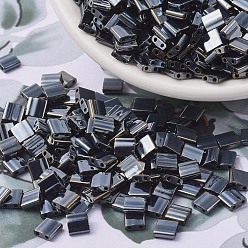 (TL464) Светлый Темно-металлическо-серый Миюки тила бусины, японский бисер, 2-луночное, (TL 464) легкая пушка, 5x5x1.9 мм, Отверстие: 0.8 мм, о 118 шт / бутылка, 10 г / бутылка