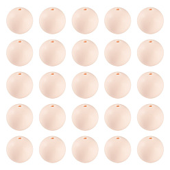 Розовый 50 шт. Экологически чистые силиконовые бусины пищевого качества, круглые, туманная роза, 15 мм, отверстие : 2 мм