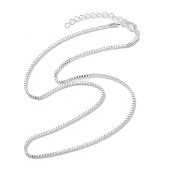 Silver Iron Box Chain Necklaces, Silver, 18.19x0.08 inch(46.2x0.2cm)