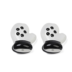 Белый Дым Бусины из стеклянной эмали, окрашенные методом запекания, перчатка, серый, 17.5x15x10 мм, отверстие : 1 мм