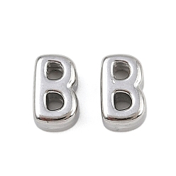 Letter B 304 прелести нержавеющей стали, буквы, В письме, 7.5x4.5x3.5 мм, отверстие : 1.8 мм