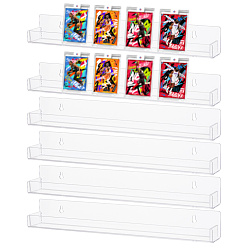 Прозрачный Акриловые витрины, витрины для лака для ногтей, прозрачные, 38.2x4x5.1 см, 6 шт