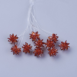 Sienna Glass Woven Beads, Flower/Sparkler, Made of Horse Eye Charms, Sienna, 13mm