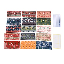 Mixed Color Coated Paper Budget Envelopes for Cash Savings, with Budget Sheets and Label Stickers, Mixed Color, Rectangle, Mixed Color, 185x85x7mm