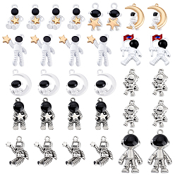 (52) Непрозрачная лаванда 36 шт 10 стили подвески из сплава, Луна с астронавтами, разноцветные, 17.2~32x9~17x4~11.5 мм, отверстие : 1.2~2.5 мм