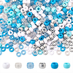 (52) Непрозрачная лаванда 600 шт. 6 цветные непрозрачные и полупрозрачные акриловые европейские бусины, имитация драгоценных камней, бусины с большим отверстием, рондель, разноцветные, 9x6 мм, отверстие : 3.8~4 мм, 100 шт / цвет