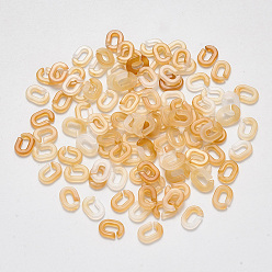 Sandy Brown Acrylic Linking Rings, Two Tone, Quick Link Connectors, For Cable Chains Making, Oval, Sandy Brown, 9x6.5x2mm, Inner Diameter: 5mm
