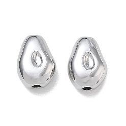 Platino Abalorios de latón, forma de aguacate, Platino, 10x7.5x4.5 mm, agujero: 1.6 mm