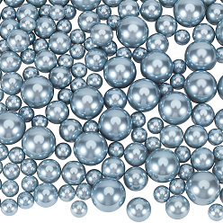 Серый 150 шт 3 стили АБС пластик имитация жемчуга круглые бусины, без отверстия , серые, 10~20 мм