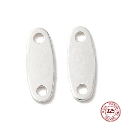 Silver 925 Sterling Silver Links, Chain Tabs, with 925 Stamp, Silver, 9x3.2x0.5mm, Hole: 1mm