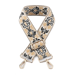 Цвет Древесины Нейлоновая холщовая сумка с цветочным узором, лямки для сумки, для замены сумочки или сумки через плечо, деревесиные, 75~145x5 см