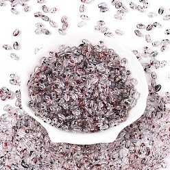 Розово-Коричневый Прозрачные стеклянные бусины для выпечки, рис, розово-коричневый, 7x4~4.5 мм, отверстие : 1 мм, Около 2812 шт / фунт