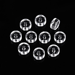 Прозрачный Имитация нефритовые четки стекла, плоско-круглые, прозрачные, 6~6.5x3 мм, отверстие : 1.2~1.6 мм, Около 4290 шт / 1000 г