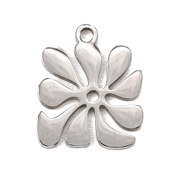Stainless Steel Color 201 Stainless Steel Charms, Flower Charms, Stainless Steel Color, 15x12x1mm, Hole: 1.5mm