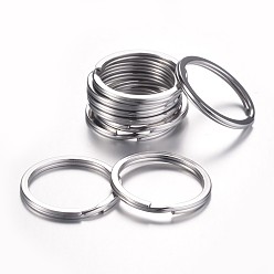 Нержавеющая Сталь Цвет Устойчивые к потускнению 304 застежки для брелков из нержавеющей стали, разделенные брелки, цвет нержавеющей стали, 30x3 мм