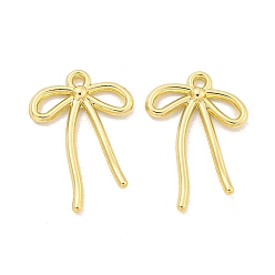 Золотой Стойки подвески обшивки сплава, бантом прелести, золотые, 19x13x2 мм, отверстие : 1.4 мм