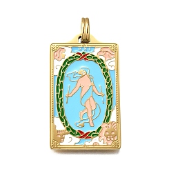 Human Таро 304 эмалевые подвески из нержавеющей стали, реальный 18 k позолоченный, ионное покрытие (ip), человек, 37.5x22x2 мм, отверстие : 6x3.5 мм