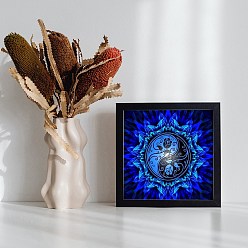 Königsblau Diy 5d diamant malerei mandala blume voll bohrer kits, einschließlich Leinwand-Maltuch, Harz Strasssteine, Diamant klebriger Stift, Tablettplatte, Leim Ton, königsblau, 300x300x0.3 mm, Strass: ca. 3 mm im Durchmesser, 1 mm dick, 20 Taschen