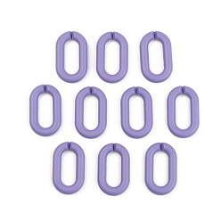 Purple Opaque Spray Painted Acrylic Linking Rings, Quick Link Connectors, for Cable Chains Making, Unwelded, Oval, Purple, 27x16.5x4.5mm, Inner Diameter: 18x7.5mm