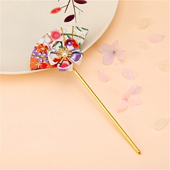 Weiß Blumenfächer Stoff Haarstäbe, Haarschmuck für Frauen und Mädchen, weiß, 150 mm