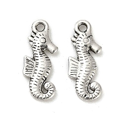 Античное Серебро Сплавочные подвески тибетского стиля, без кадмия и без свинца, морской конек, античное серебро, 20x9x2 мм, отверстие : 1.6 мм, Около 1204 шт / 1000 г