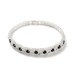 Серебро Браслеты-цепочки из латуни с микропаве и кубическим цирконием, покрытие стойки, теннисный браслет, долговечный, без кадмия и без свинца, серебряные, 7-5/8 дюйм (19.3 см)