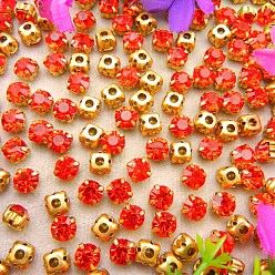 Гиацинт Плоская круглая вышивка стразами, стекло кристалл горный хрусталь, многожильных ссылки, с латунной закрепкой, гиацинт, 6 мм, около 1400~1440 шт / упаковка