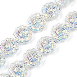 Прозрачный Гальванические стеклянные бусины, подсолнечник, с покрытием AB цвета, прозрачные, 15x8.5 мм, отверстие : 1 мм, около 45 шт / нитка, 26.06'' (66.2 см)