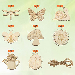 Мокасин Незаконченная древесина, товары для рукоделия из дерева, мокасин, 80x70 мм