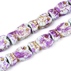 Лазурный С напылением окрашенные синтетические бирюзовые бусинки, рыба, лазурный, 19~20x11x6 мм, отверстие : 1.2~1.4 мм, около 20 шт / нитка, 14.96~15.16'' (38~38.5 см)